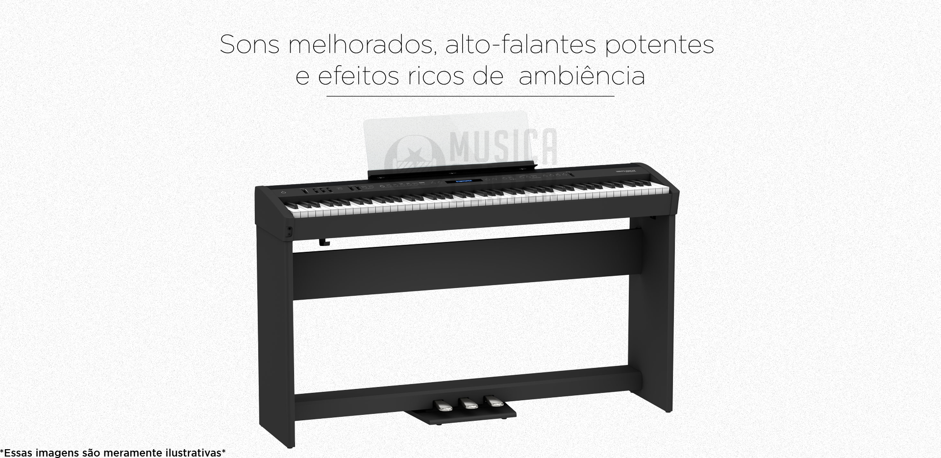 Piano Digital Roland FP-60X com sons melhorados, alto falantes potentes e efeitos ricos de ambiência