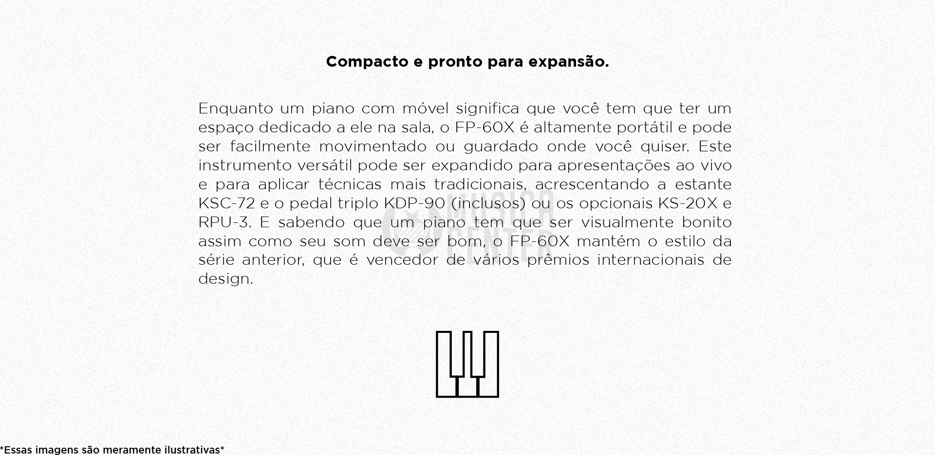 Piano Digital Roland FP-60X compacto e pronto para expansão.