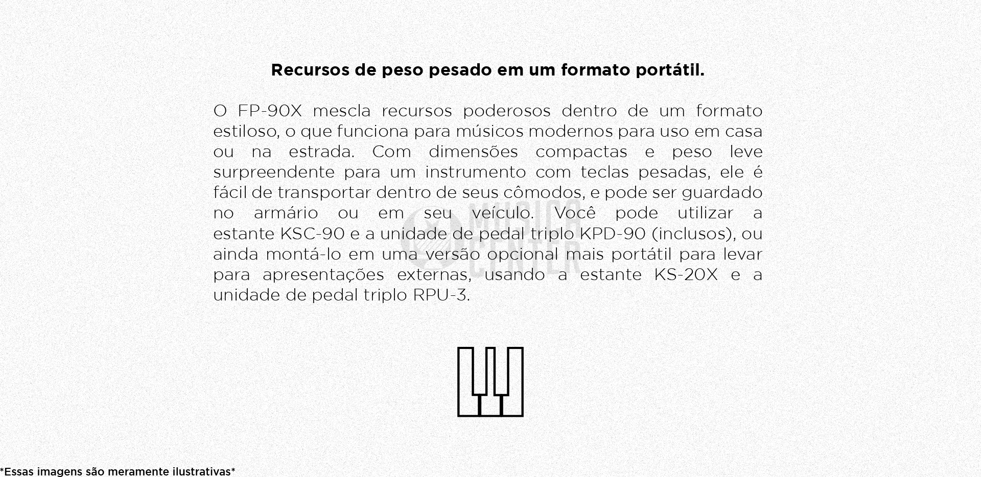 Piano Digital Roland FP-90X compacto e pronto para expansão.