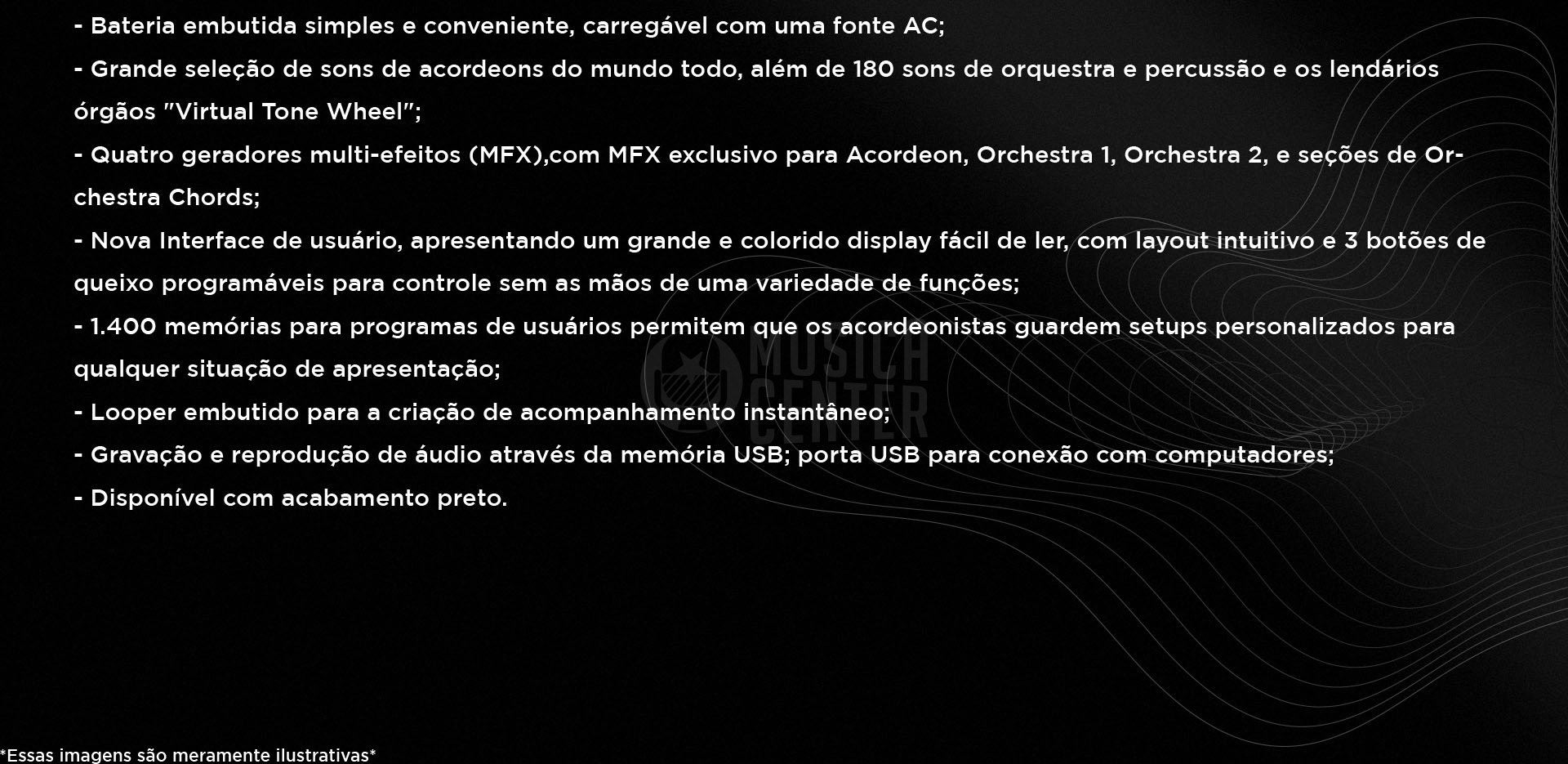 Principais recursos do Acordeon Roland FR-8X V-Accordion