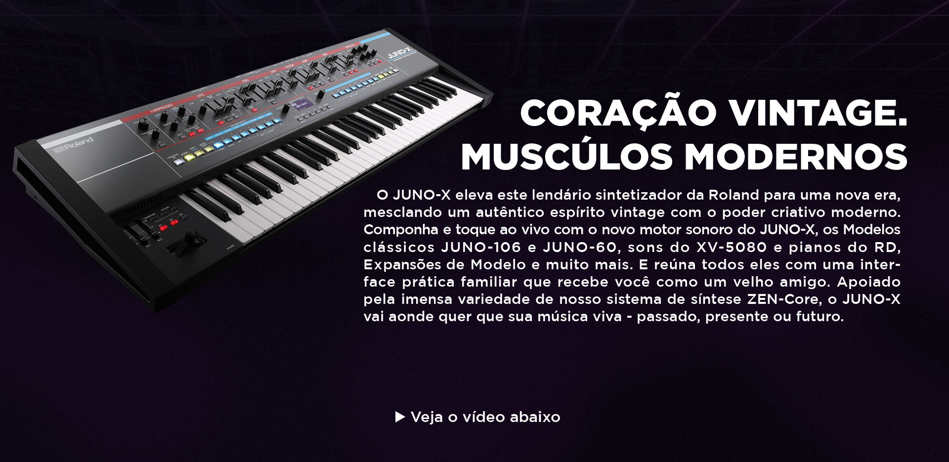 Descrição do Teclado Roland JUNO-X Sintetizador Polifônico