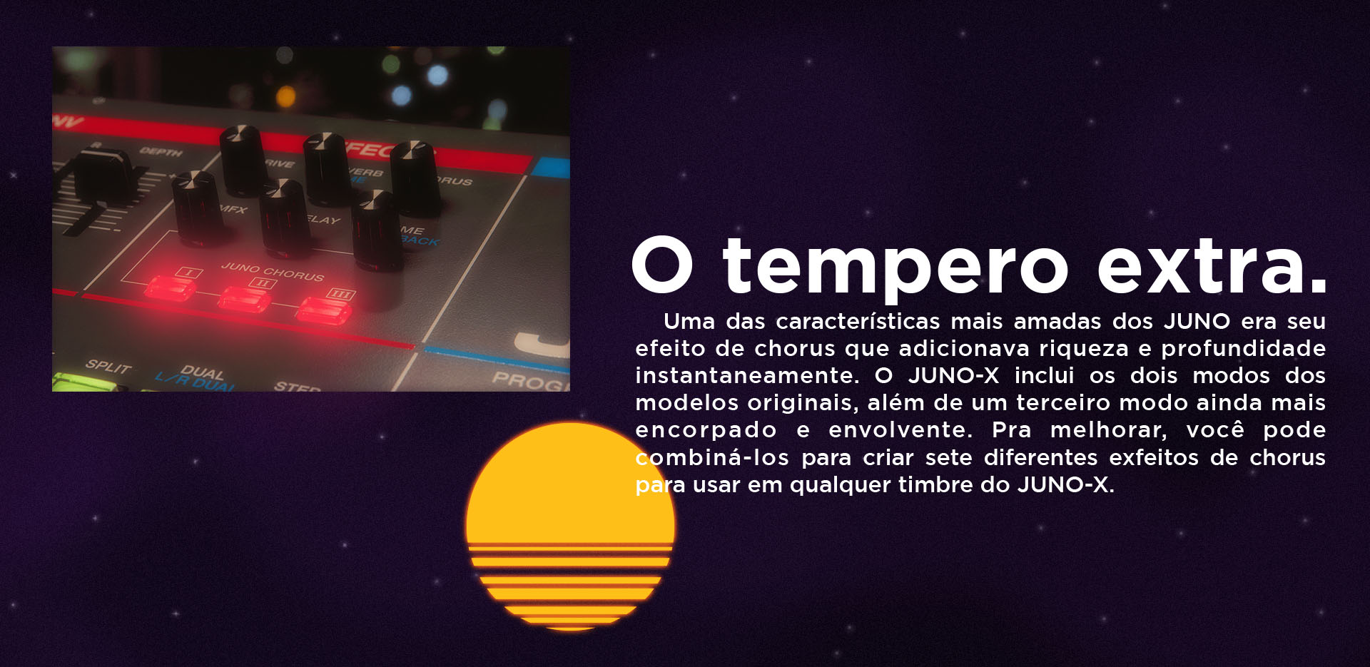 Descrição do Teclado Roland JUNO-X Sintetizador Polifônico