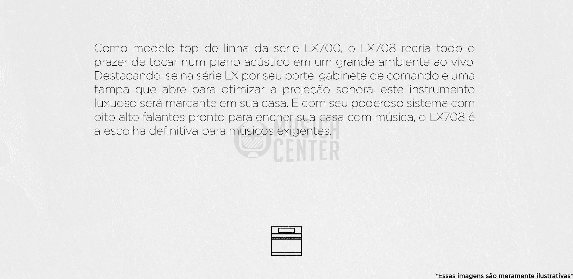 Descrição do Piano Vertical Premium Roland LX708