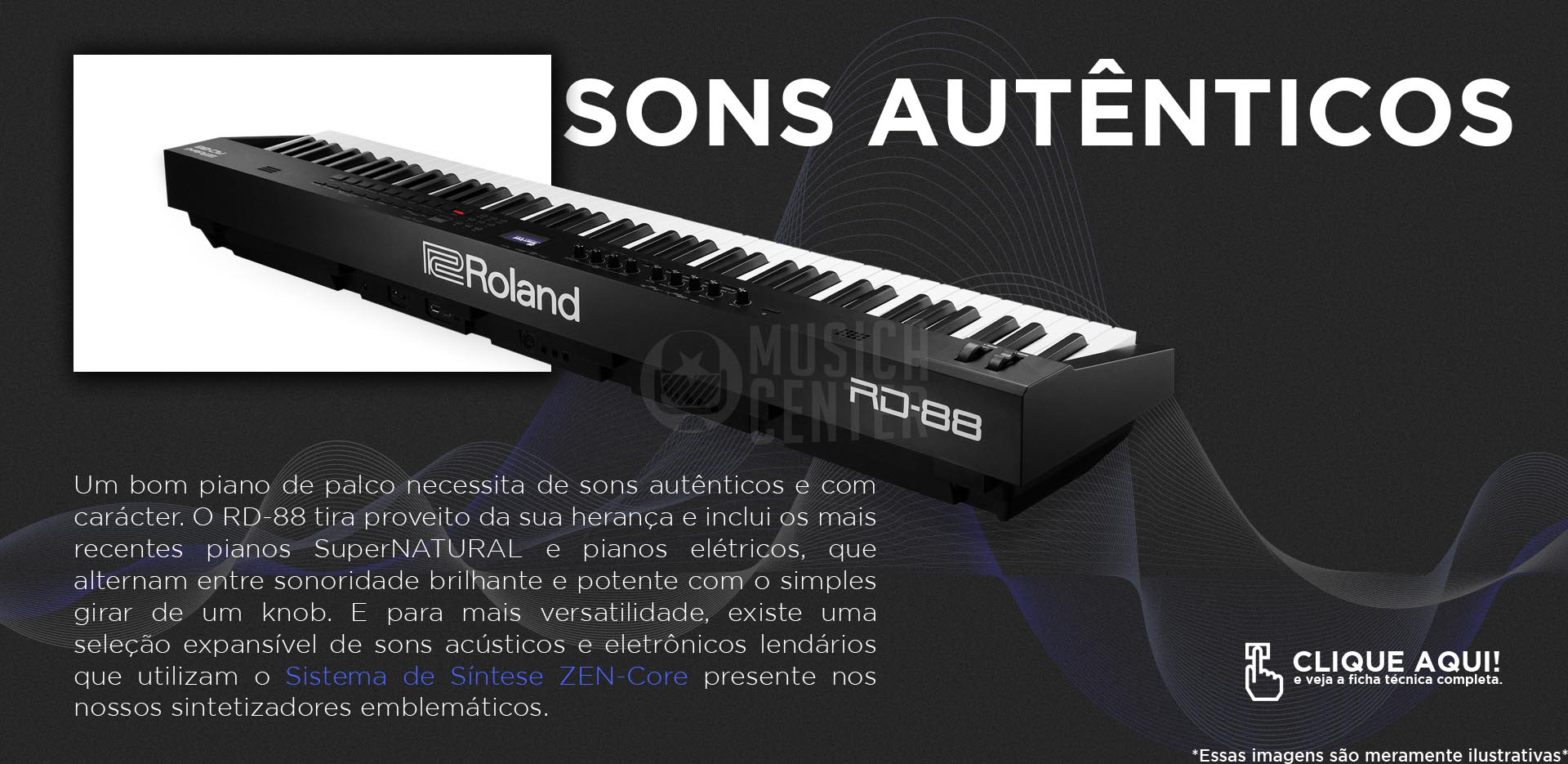 Piano Digital Roland RD-88 possui sons autenticos e motor sonoro ZENCore