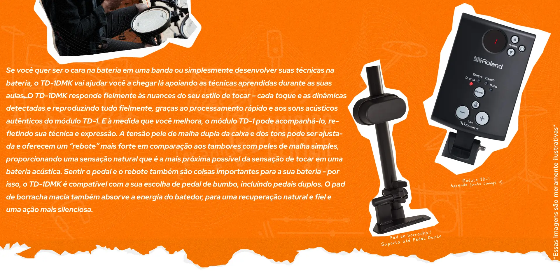 Pad de borracha e módulo TD-1