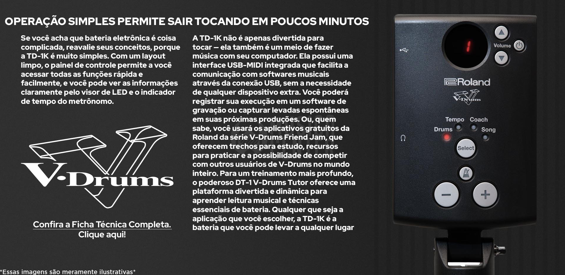 Bateria Eletrônica TD-1K com módulo V drums