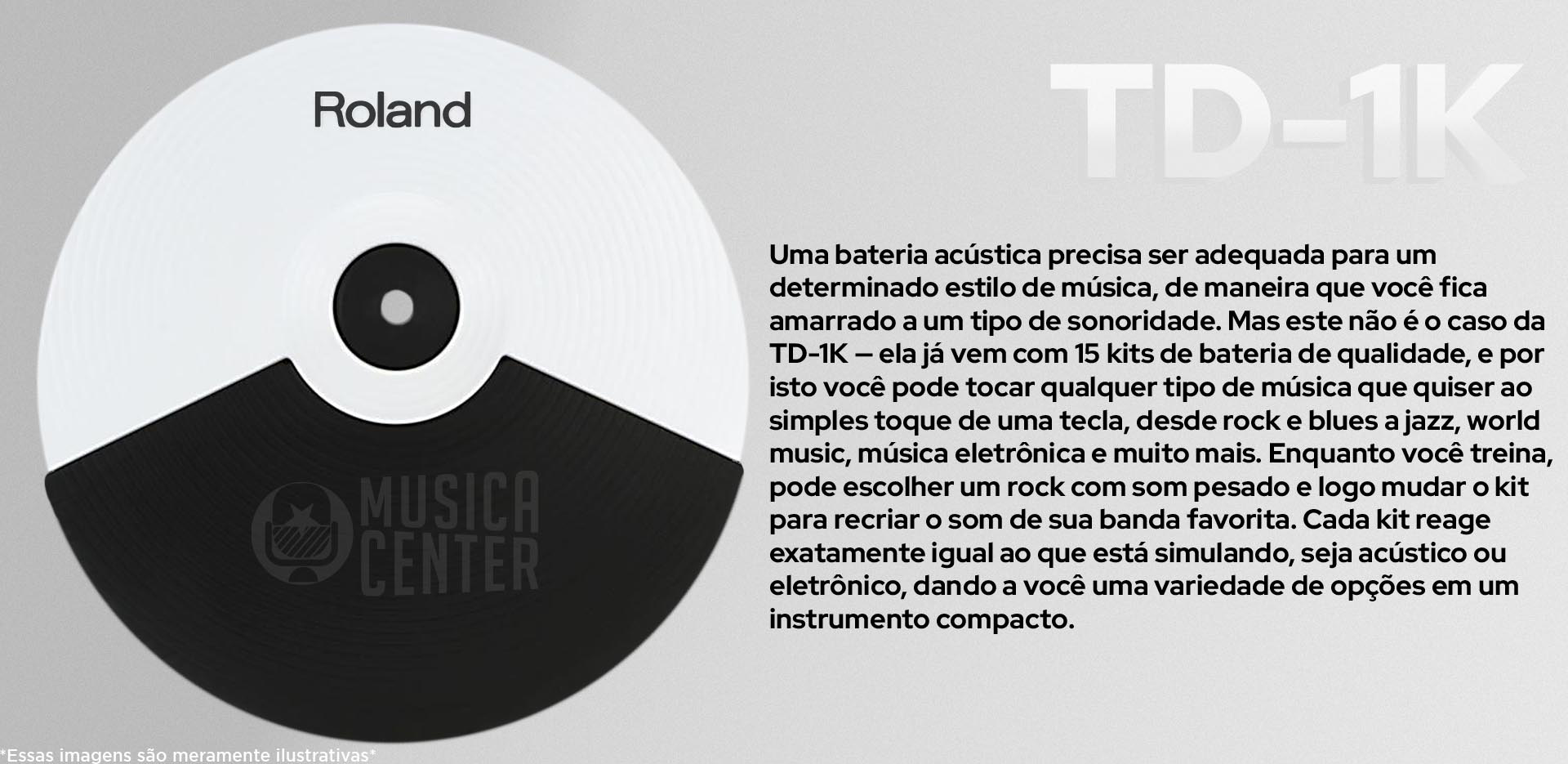 Pad de pratos da Bateria Eletrônica TD-1K