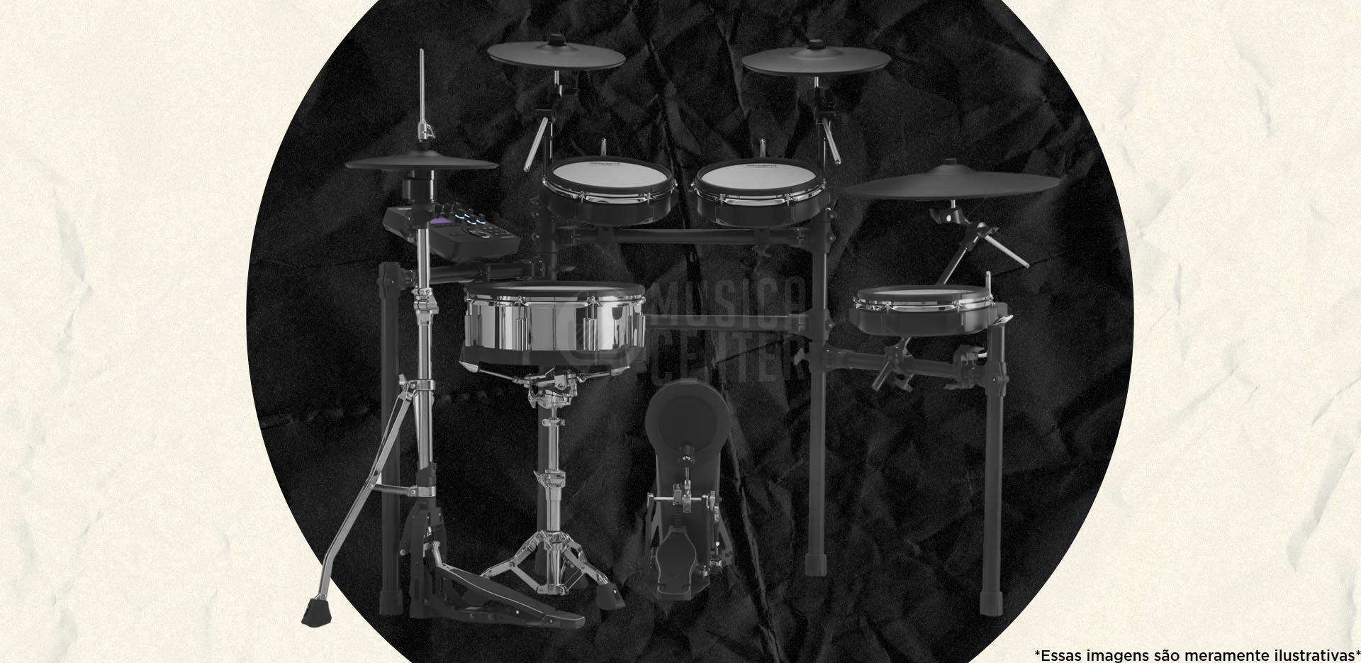 Imagem artística da Bateria Eletrônica Roland TD-27KV, sob encomenda na Musica Center