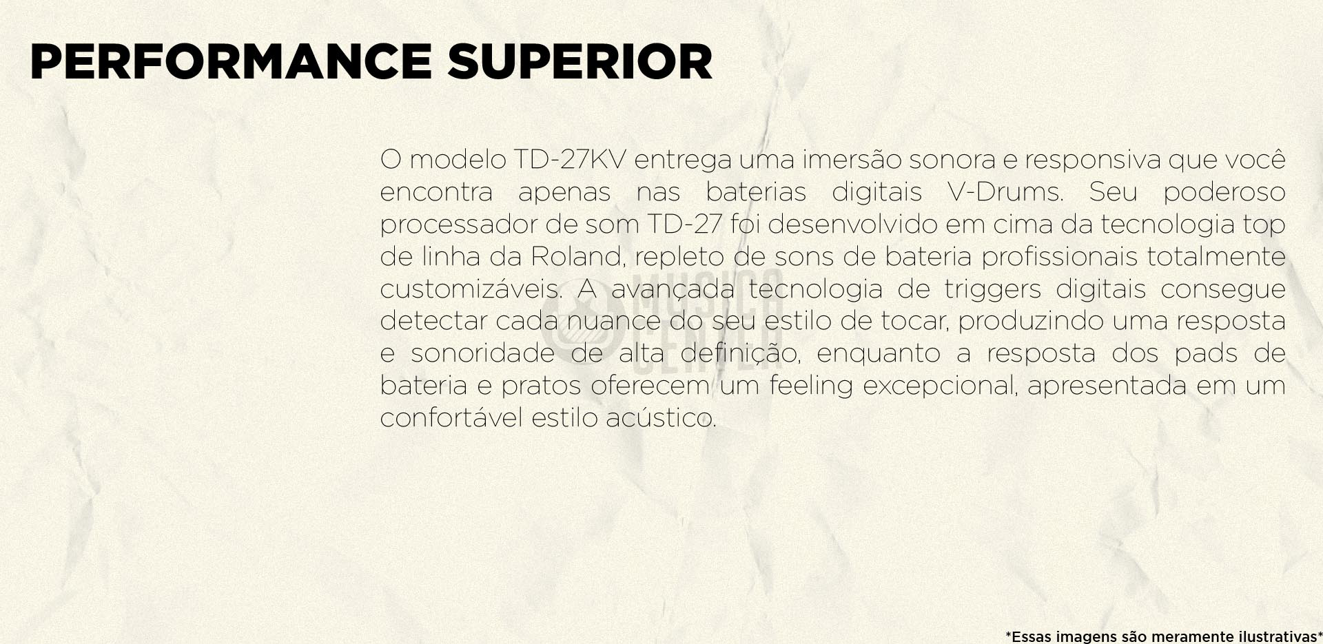 Bateria Eletrônica Roland TD-27KV, performance superior com o processador TD27