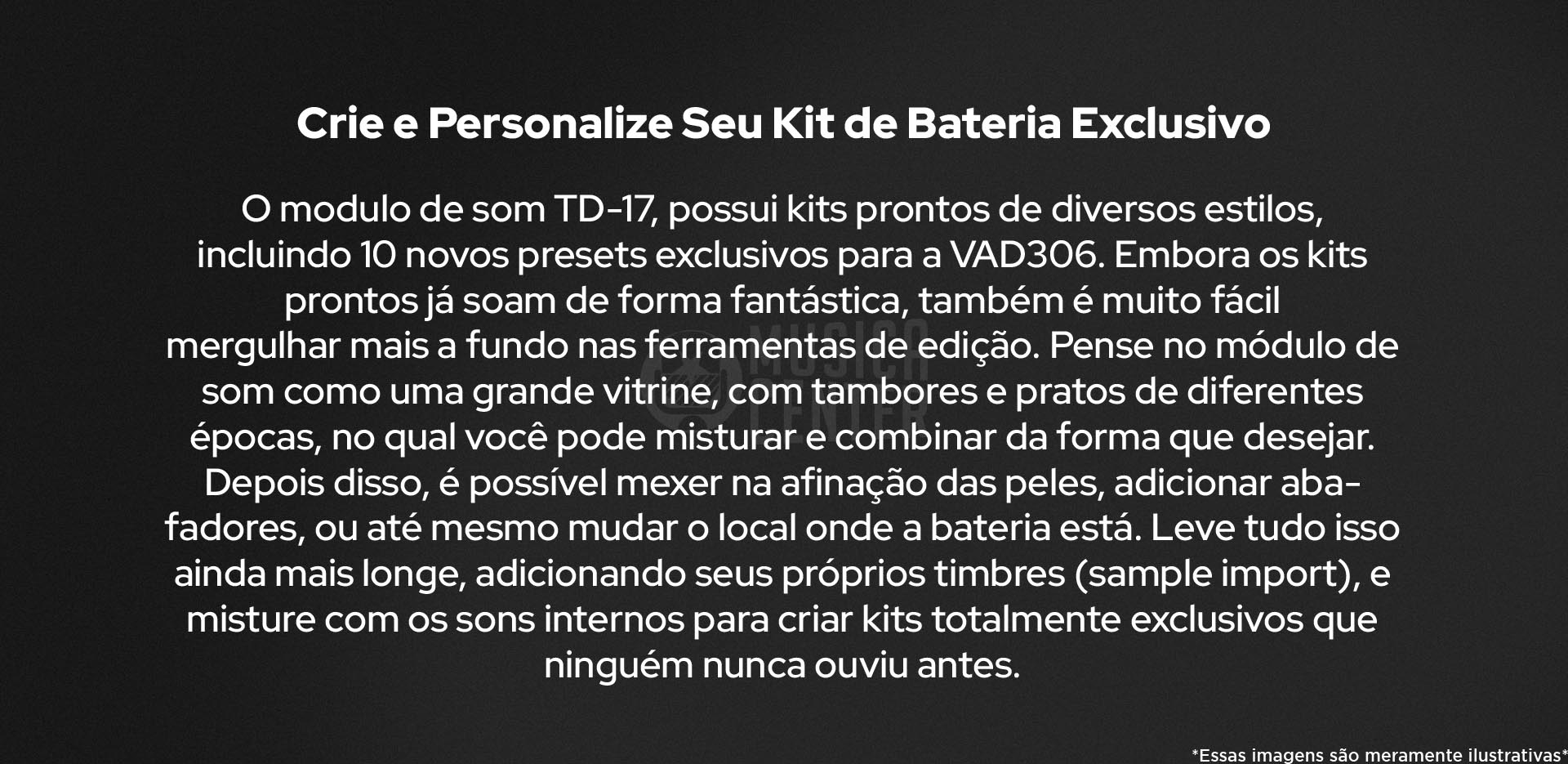 Bateria Eletrônica Roland VAD-306 Acoustic Design permite crirar e personalizar seu kit de bateria exclusivo