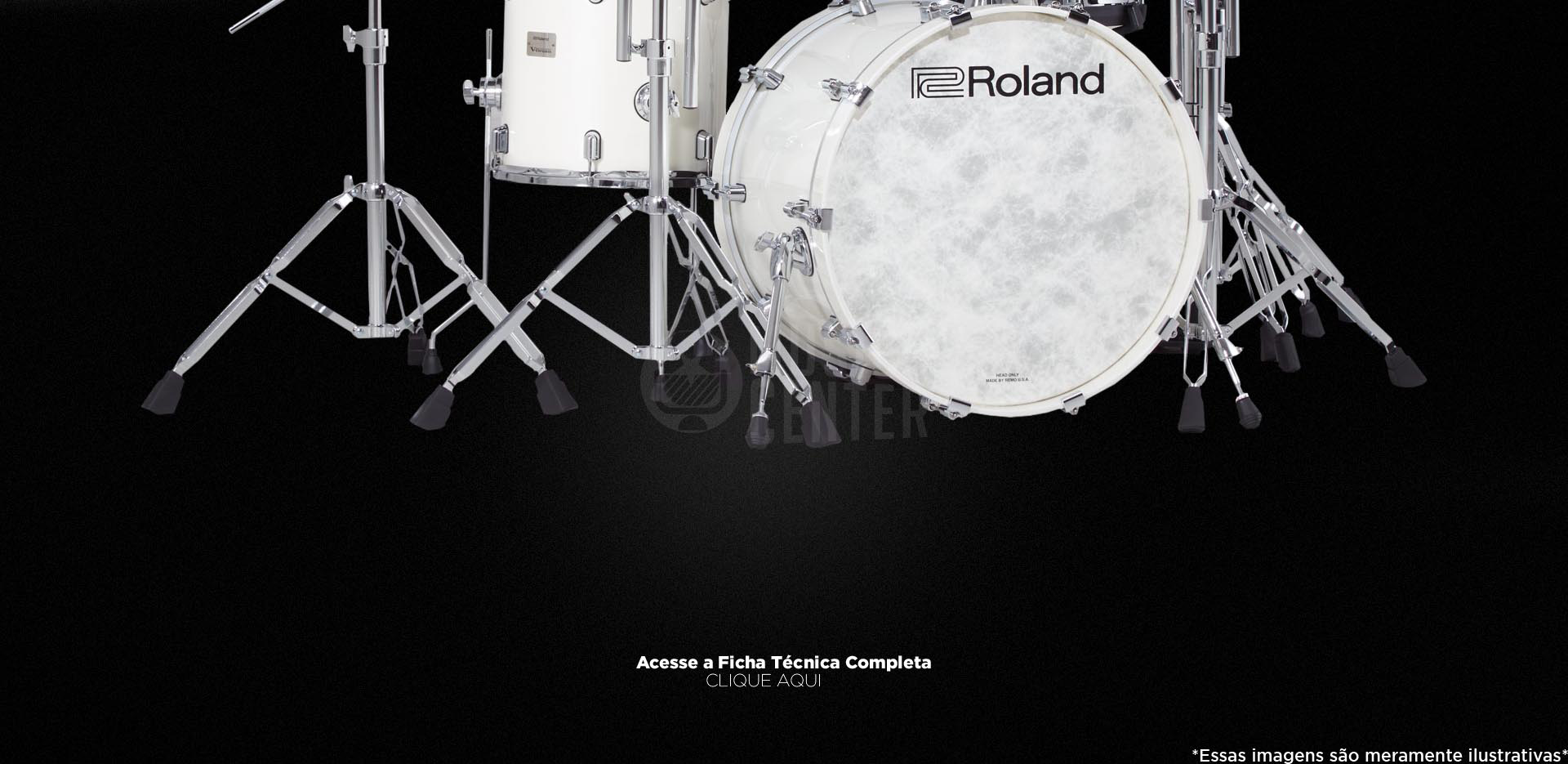 Imagem artistica da Bateria Eletrônica Roland VAD-706 pearl white