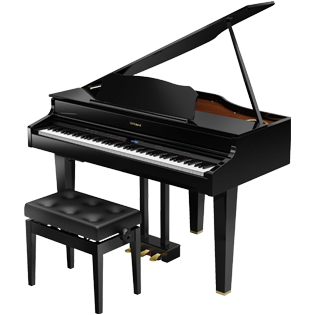 Piano de Cauda Digital Roland GP607 Preto Com Banco